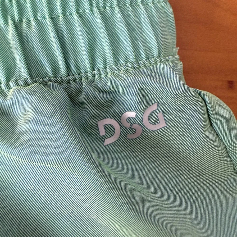 DSG Womens High Rise 3 Inch Running‎ Shorts Teal Green Smocked Waist Small NWT